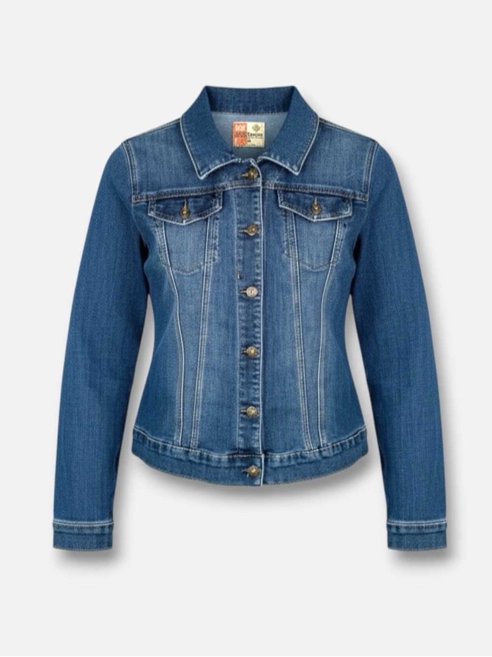 RUFF HEWN Stretch Jean Jacket‎ M Medium Indigo Classic Denim Casual Comfort